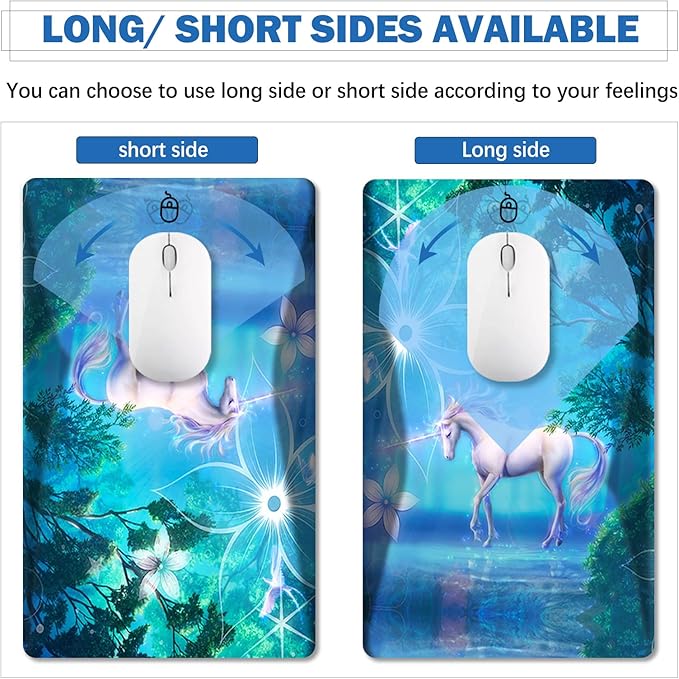 AIMSA Ergonomic Mouse Pad Wrist Rest Support Thick Mousepad Upgraded Memory Foam Pain Relief and Non-Slip PU Base for Home Office Unicorn