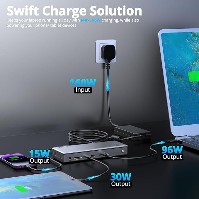 WAVLINK Thunderbolt 4 Dock with 100W Charging Thunderbolt Certified Driverless Laptop Docking Station with 4K HDMI Dual Monitor or Single 8K for Windows or Mac 4X USB 2.5G EthernetSD/MicroSD