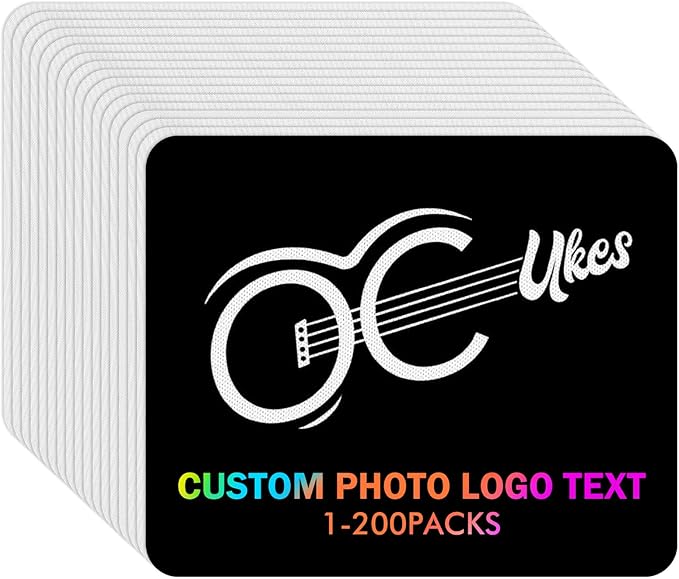 5 Packs Custom Mouse Pad Bulk with Photo Logo Personalized Image Text Laptop Desk Mat Sublimation Customized Non-Slip Desk Writing Pad for Office Work &amp Gaming10x12 in