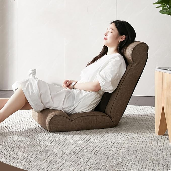 Floor Chair Folding Gaming Chair Lazy Sofa with Backrest Seat Cushion Reclining Function Headrest and Backrest 14 Gear Can Be Adjusted Green