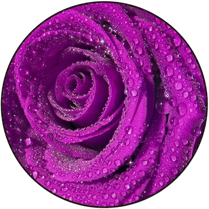 Purple Chair Mat Office Protector for Hardwood Floors Anti-Slip Floor Protection Mat Multi-Purpose Chair Carpet for Desk Romantic Love Blooms Design Diameter 39.4 in