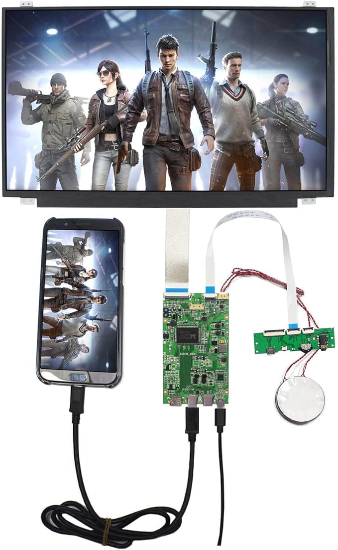 USB C C Control Board for 15.6 1366x768 B156XTK01.0 Touch 40pin Glossy OnCell Digitizer LCD LED Display