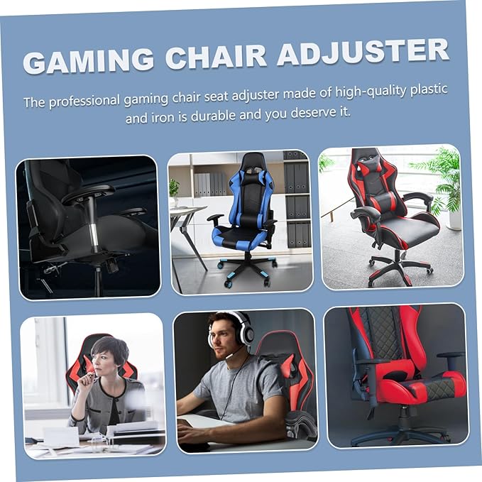 6 Pcs Multi Angle Game Chair Regulators Plastic and Iron Adjusters Black for Gaming and Office Seats Easy to Install and Wear Resistant Accessories