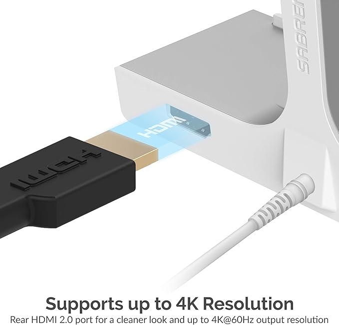 SABRENT Multi Port iMac Hub with Front Access USB Ports SD/Micro SD Card Reader 3.5mm Headphone Jack and Rear HDMI 2.0 Output (iMac 2017 to 2020) (HB-SIMC)