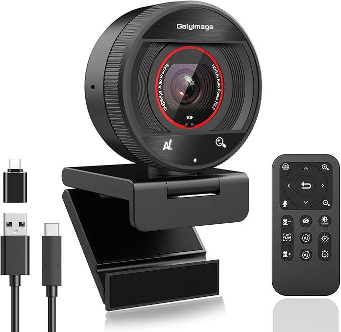 2K Webcam for pc with AIWeb Camera/8X Digital Zoom Computer Camera with USB 3.0/HDR/Dual Noise-Cancelling MicsZoom/Teams/Skype/Facetime/Meeting