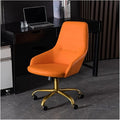 Adjustable Office Computer Chair with Armrest Leather Office Chairs for Meeting Room Furniture Home Chair Backrest Swivel Computer Gaming(Dark Orange-Golden)