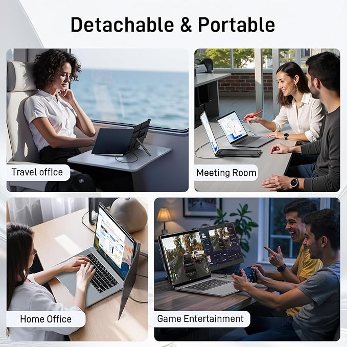 Vixtan Laptop Screen Extender 15.3 FHD 1080P Portable Dual Monitor Ultra-Thin 1.7lbs Plug &amp Play for 13-17 Laptops