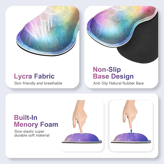 Desk Mat Gaming Mouse Pad Cute Desk Matt Keyboard Wrist Rest for Desktop Anti-Slip Big Mousepad Stitched Edges XXL Large Mouse Pad with Wrist Support for Home Office Computer I Dreamy Colors
