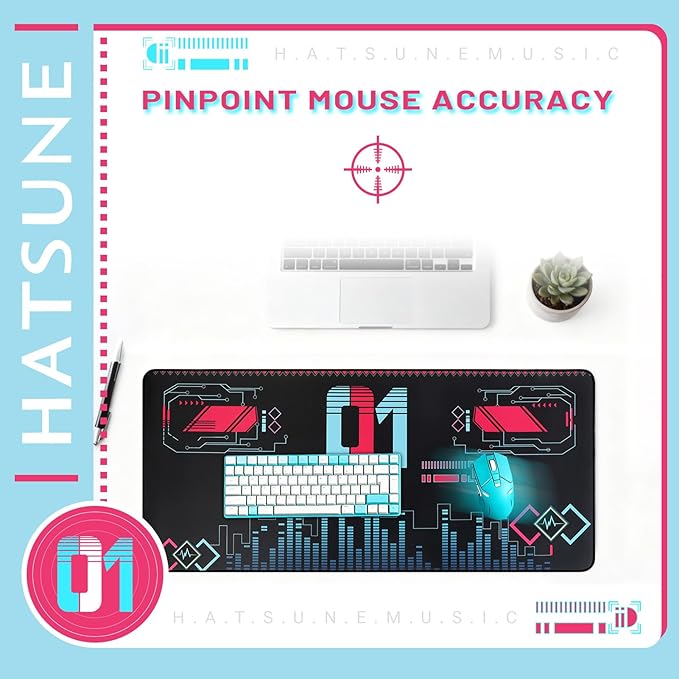 Mouse Pad 35.4x15.7 for Hatsune Miku Collaboration Series Desk Mat