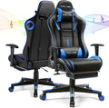GTPLAYER Gaming Chair with Speakers Video Game Chairs with Footrest for Adults Ergonomic Computer PC Gamer Reclining Chair(Blue)