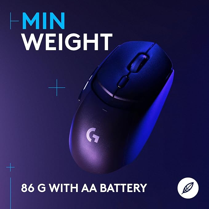 Logitech G309 Lightspeed Wireless Gaming Mouse Lightweight LIGHTFORCE Hybrid Switches Hero 25K Sensor 86g &amp 300+ hr Battery Life with AA Battery 6 Programmable Buttons PC &amp Mac - Black (