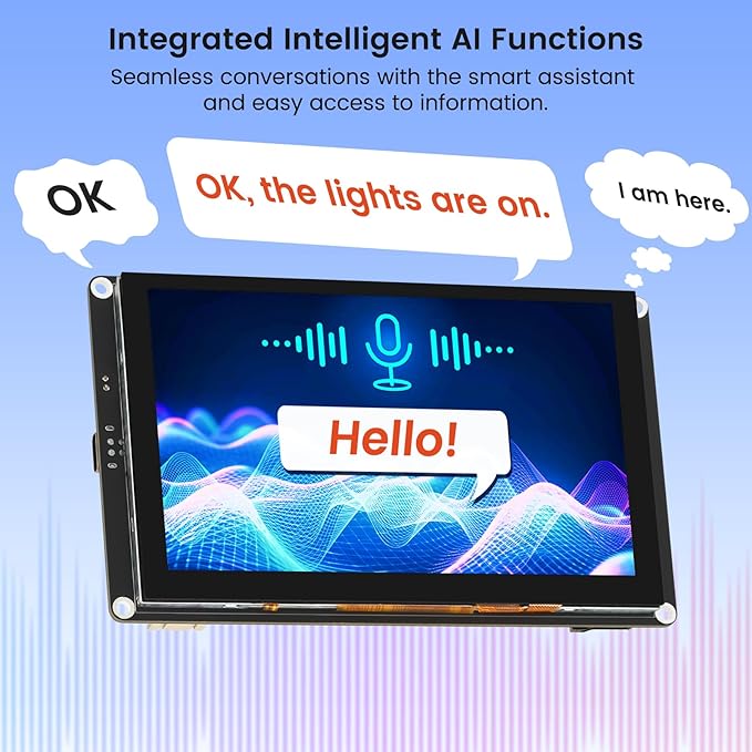 ELECROW ESP32 Display 800×480 5 HMI Advanced ESP32 IPS Touch Display Support AI Speech Interaction 32-Bit LX7 Dual-Core Processor Up to 240MHz Compatible with Arduino ESP-IDF and LVGL