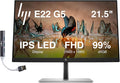 HP E22 G5 22 FHD IPS Monitor with 5ms Response Time Anti Glare Flicker Free VESA Mount (100 x 100mm) Displayport HDMI &amp Dockztorm USB Port Expander Black/Silver (6N4E8AA#ABA)