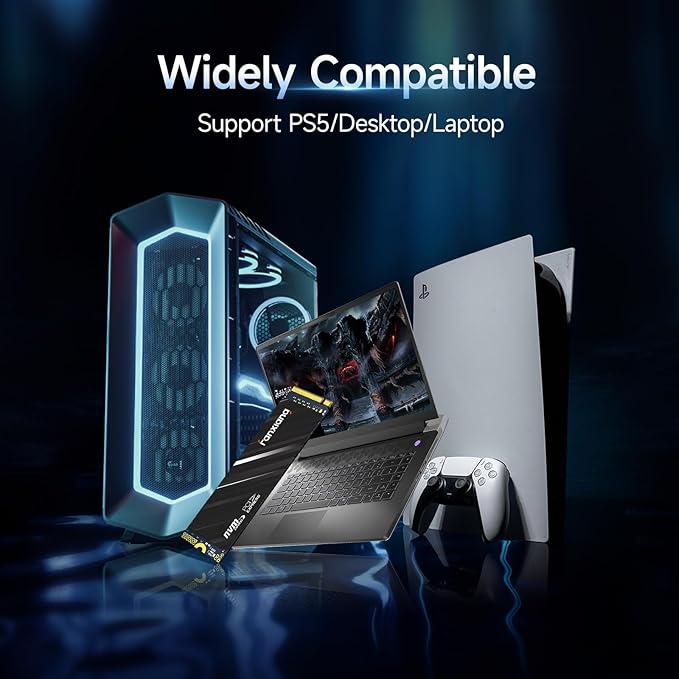 fanxiang 2TB NVMe SSD PCIe Gen4 M.2 SSD for PS5 Up to 5000 MB/s Internal Gaming 3D NAND SLC Cache Solid State Drive Upgrade Storage for PC/Laptops S690Q