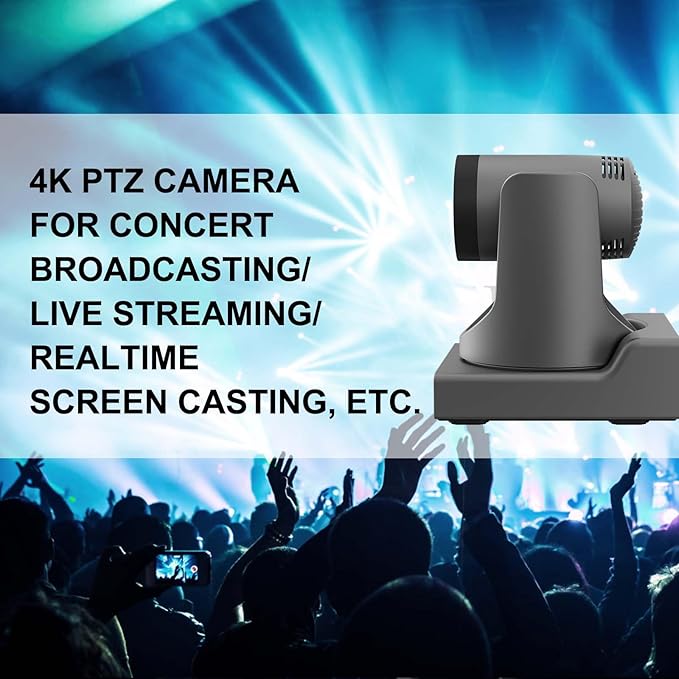 SMTAV 4KP60UHD 20X Optics Zoom PTZ Camera Support AI Auto Tracking and POE with Network IP Live Streaming Simultaneous NDMi 3G-SDI and USB2.0 Video Output for Conferences Church Teaching