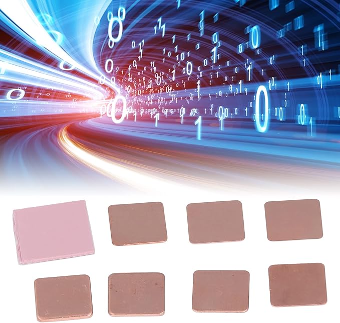 Copper Heatsink Sheets Silicone Pads Cooling Thermal Shim Set 70PCS Copper 10PCS Silicone Pads for Notebook Chipset Laptop GPU VGA VRAM RAM IC Chip Cooling