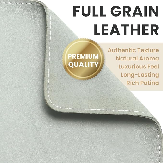 Genuine Leather Mouse Pad (Light Grey Small)