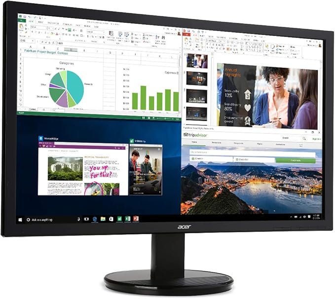acer K202HQL Abi 19.5 HD (1366 x 768) NTSC 72% Color Gamut Tilt VESA Compatible Monitor for Work or Home | 1 x HDMI &amp VGA Port Black