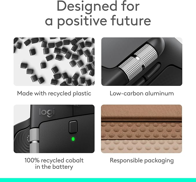 Logitech MX Master 4 for Mac Ergonomic Bluetooth Mouse with Advanced Performance Haptic Feedback Ultra-Fast Scrolling USB-C Charging MacOS iPadOS Windows - Space Black