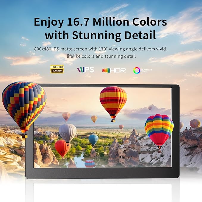 5 Inch Monitor Screen Display IPS Small Hdmi Monitor 800x480 Mini LCD Screen Portable Display Monitor HDMI-Compatible Module for Raspberry pi 3/3B/3B+/4/4B Orange pi Banana pi Mini PC