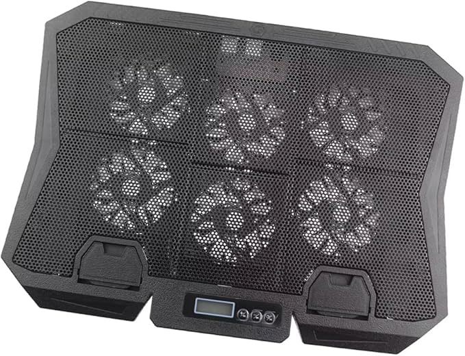 Laptop Cooling Pad with 6 Fans 15.6-inch PC Cooler Stand with Adjustable Speed and Blue LED Light Quiet Air Cooler Base for Gaming and Office Laptops