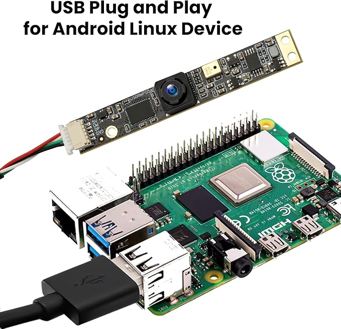 8MP Ultra HD USB Camera with Microphone2448P 30fps105° Wide Angle Lens Lightburn Compatible for 3D Printers Plug and Play Works with WindowsMacLinux Raspberry Pi