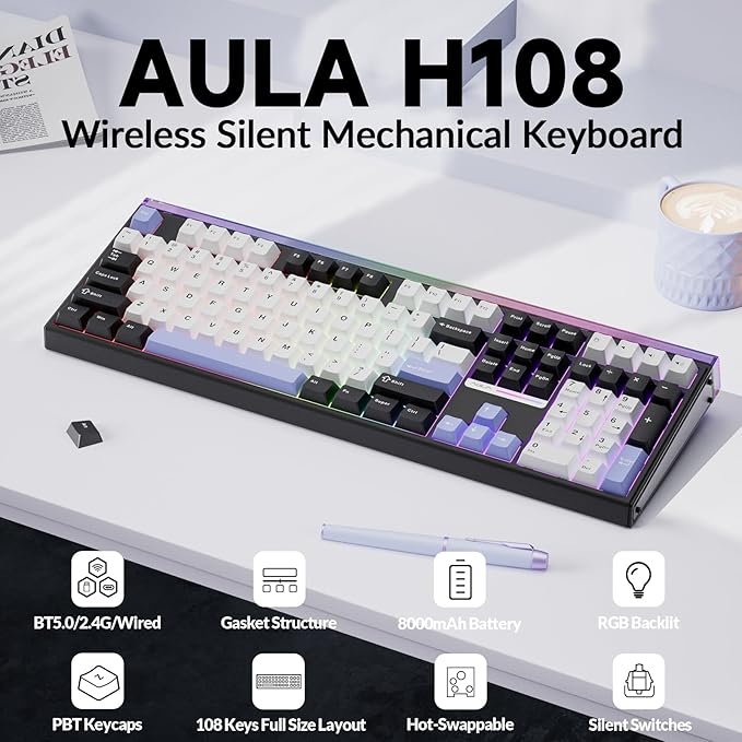 Aula Wireless Keyboard and Mouse Combo Aula H108 Wireless Keyboard SC620 Wireless Mouse