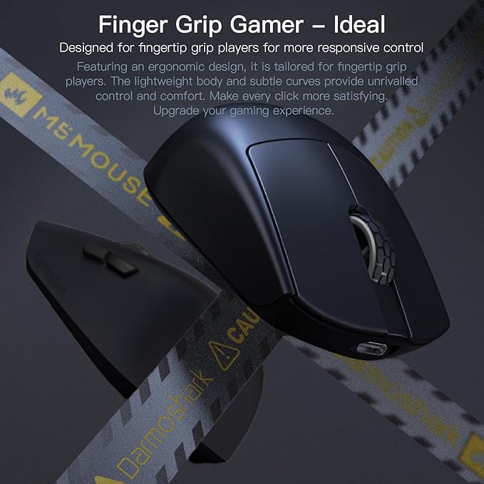 Darmoshark M5PRO Mini Wireless Gaming MouseTri-Mode 8K/Bluetooth Mouse Up to 30000DPIPAW3950 Optical Sensor Lightweight 38g5 programmable ButtonComputer Mouse for LaptopPCMac-Black