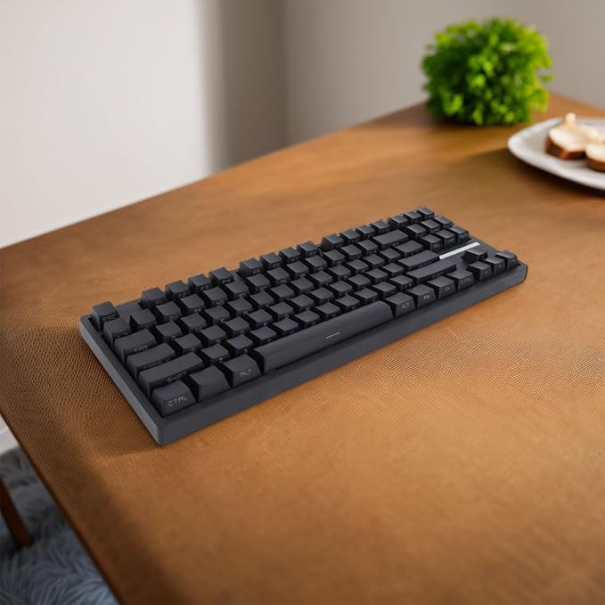 Yoidesu 87 Key Mechanical Keyboard Red Switch RGB Backlit 3 Modes Bluetooth Type C Wired Gaming Keyboard Compact and Lightweight