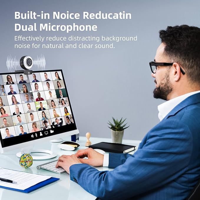 Streaming Webcam with Adjustable Ring Light Full HD 1080P Webcam with Dual Microphones and Advanced Auto-FocusPro Web Camera for Online Learning Zoom Meeting Skype Teams Gaming Laptop