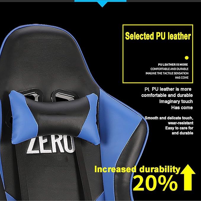 Office Chair Gaming Chair Computer Chair Ergonomic Swivel Chair Recliner Game Chair for AdultsGaming Chair with Headrest and Adjustable ArmrestHigh-Back PU Leather Office Chair Racing STYL