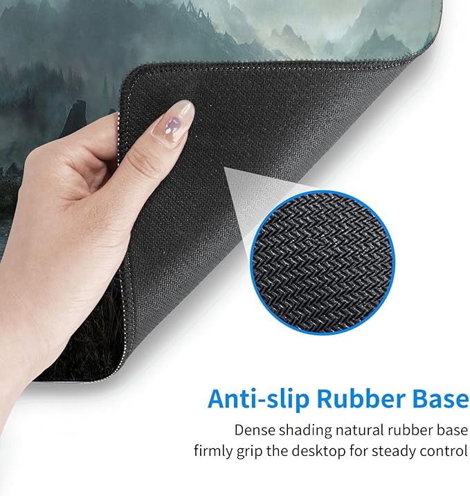 Generic Mouse Pad Non-Slip Rubber Base Mouse Pad Waterproof Desk Writing Mat for Office Home 12x31.5in Black2