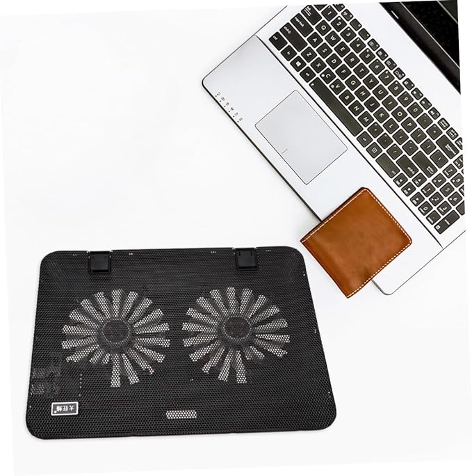 6 Inch Adjustable Laptop Cooling Stand with Large Fan Notebook Cooling Support Holder for Heat Dissipation Black Suitable for Gaming and Office Use