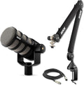 Rode PodMic Dynamic Podcast Microphone with Rode PSA1+ Boom Arm XLR Cable and StreamEye Polishing Cloth