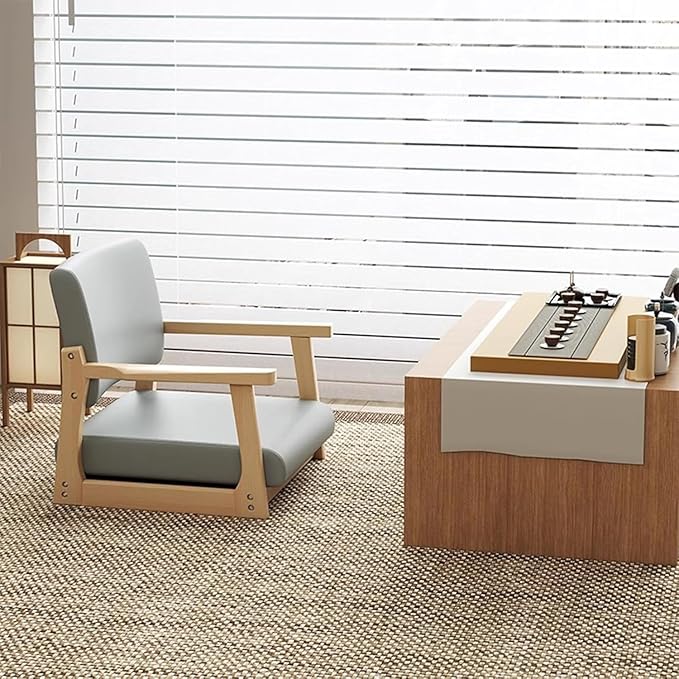 ELEFOCUS Japanese Gaming Meditation Chair with Armrests and Backrest Low Seat Suitable for Bay Window Office Home(Color2)