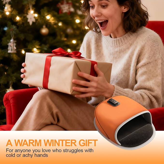USB Heated Mouse Pad Hand Warmer3 Temperatures&ampTimer Settings Leather Hand Warmer Mouse Pad with Ergonomic Wrist Support DesignWorks with All PC MiceChristmas Gift for Office Work Home Game(Ora