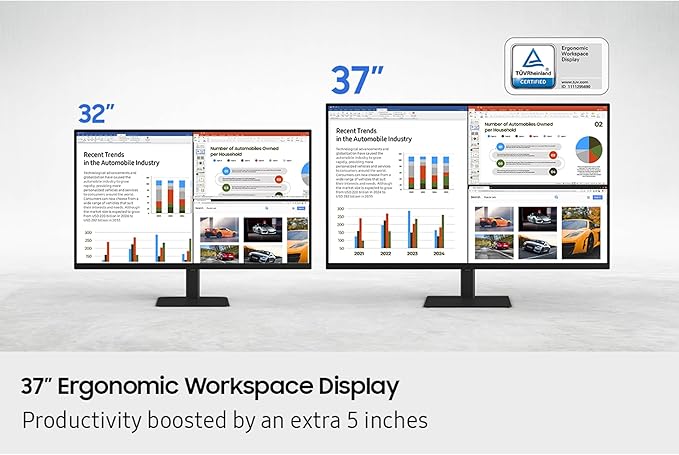 Samsung 37 ViewFinity S7 (S70D) 4K UHD HDR10 High Resolution Monitor DP Port TUV-Certified 2025 LS37D700EANXZA