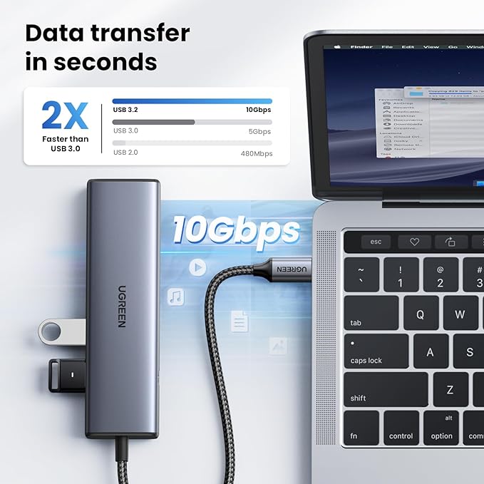 UGREEN USB C to Ethernet Adapter 2.5Gb Bundle with USB 3.2 to 5-in-1 USB C Hub