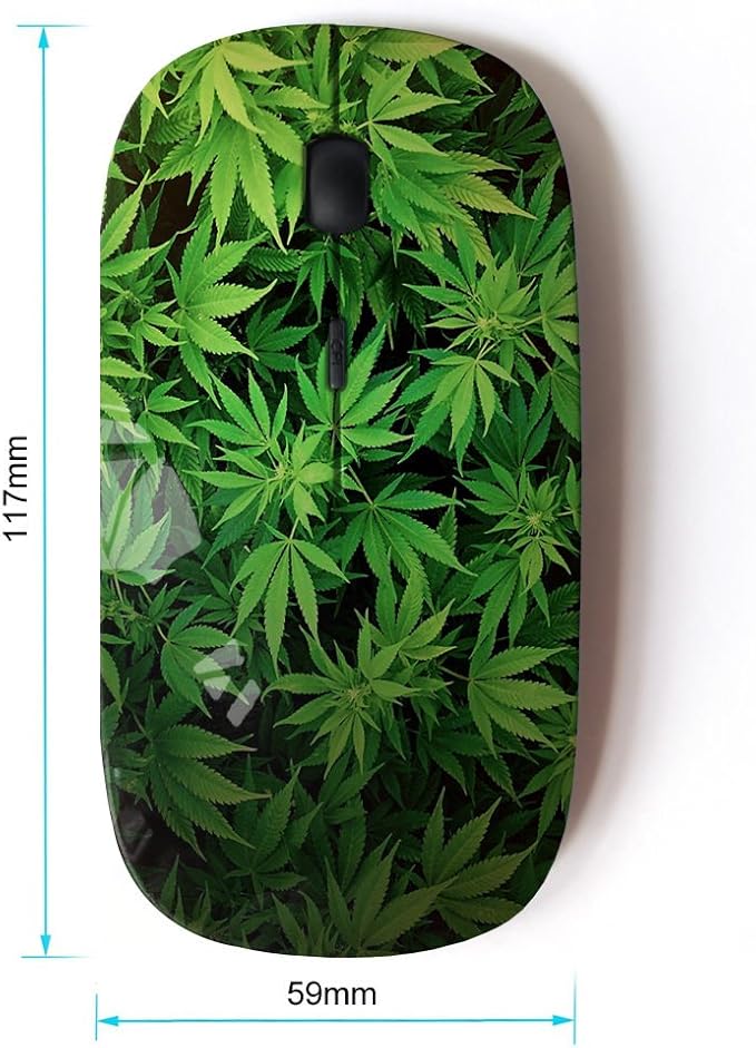 Graphic4You Marijuana Cannabis Weed Hemp Leaf Smoker Design Ergonomic Wireless Mouse with Nano Receiver