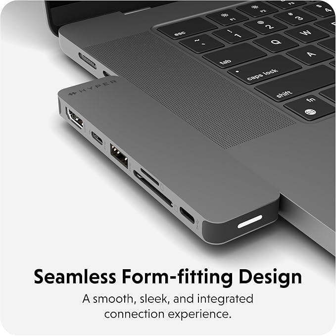 HyperDrive Next 6 Port Universal USB C Hub — 6 Port USB Hub for Seamless Laptop Connectivity w/ 4K60Hz 100W Power Delivery Ultra-Fast Data Transfer EcoSmart — Form-Fitting for MacBook &amp PC