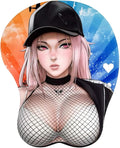 3D Anime Gaming Mousepad Ergonomic Mouse Pad with Wrist Support Rest Mousepad Gel Wrist Rest Memory Foam Non-Slip &amp Pain Relief for Computer Wireless Home&ampOffice Streetwear Chloe KG Alpha