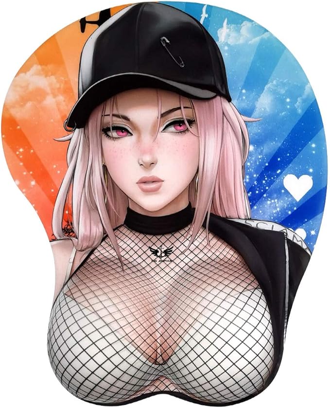 3D Anime Gaming Mousepad Ergonomic Mouse Pad with Wrist Support Rest Mousepad Gel Wrist Rest Memory Foam Non-Slip &amp Pain Relief for Computer Wireless Home&ampOffice Streetwear Chloe KG Alpha