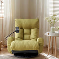 360° Swivel Gaming Floor Chair - 3 Position Adjustable Ergonomic Design with Armrests &amp Phone Holder Perfect for Teens &amp Adults (Green)