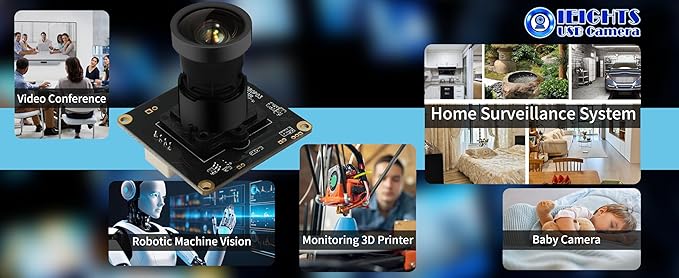 H.264 USB Camera Module 0.0001Lux Low Illumination Webcam Board Wide Angle M16 1080P 30fps Mini UVC USB2.0 Lightburn CAMERA 100db HDR Web_Camera for Computer Fast Frame 2K PC Cam for Pi Laptop