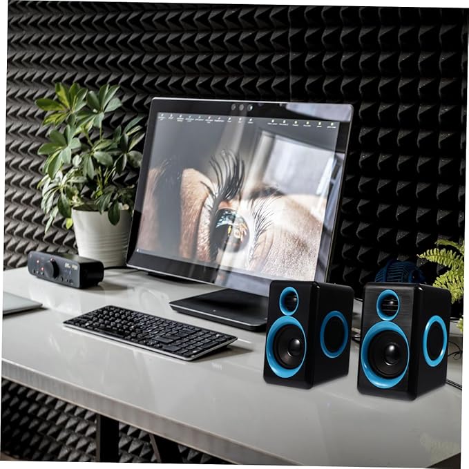 Veemoon Mini USB 2.0 Desktop Computer Speakers Compact Mini Speaker for Laptop and Pc Dc 5v Powered Multimedia Sound Box for Home and Office Use