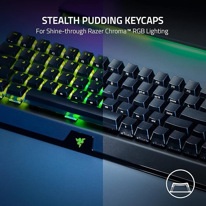 Razer BlackWidow V4 Mini HyperSpeed Wireless Hot Swappable 65% Gaming Keyboard: HyperSpeed Wireless &amp Bluetooth 5.0 - Orange Switches Tactile &amp Quiet - Phantom Pudding Keycap(Renewed)