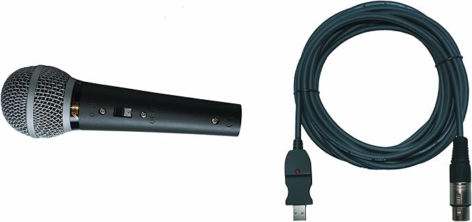 Audio2000'S APM150USB Professional Super-Cardioids Neodymium Dynamic Microphone with 20-Feet XLRF-USB Cable
