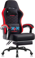 LEMBERI Gaming Chair Fabric Big and Tall Video Game Chairs for Adults with FootrestRacing Style Ergonomic Computer Gamer Chair with Headrest and Lumbar Support (Red)