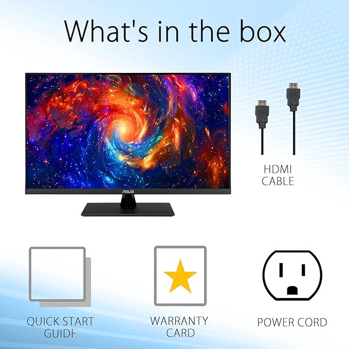 ASUS 31.5 4K HDR Monitor - UHD (3840 x 2160) 99% sRGB HDR-10 Adaptive-Sync Speakers Flicker Free Eye Care - Blue Light Filter DisplayPort &amp 2 x HDMI Tilt Adjustment Wall Mountable Black