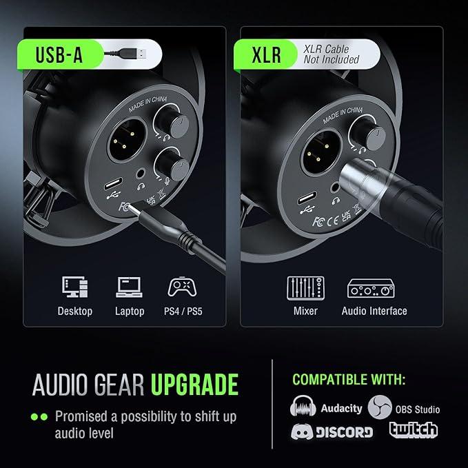 FIFINE Dynamic Microphone XLR/USB Podcast Recording PC Microphone for Vocal Voice-Over Streaming Studio Metal Mic with Mute Headphone Jack Monitoring Volume Control Windscreen-Amplitank K688